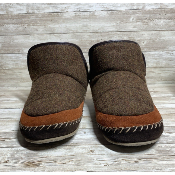 Woolrich Slippers Womens 12 Brown Wool Suede Glamper Slip On Ankle - Picture 2 of 10